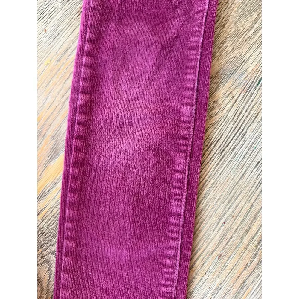GAP Denim Kids Girls Corduroy Overalls Burgundy Skinny Size 6-7 (S)